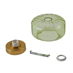 Lindby loftlampe Hildur, grøn, glas, Ø 22 cm
