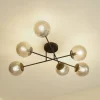 Lindby loftlampe Isamer, røggrå, Ø 80 cm, kugle