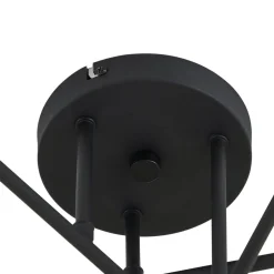Lindby loftlampe Isamer, smoke grey/amber, Ø 80 cm, globe