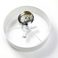 Lindby loftlampe Josia, hvid, stof, Ø 47 cm, E27