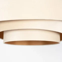 Lindby loftlampe Jusari, creme, tekstil, Ø 56 cm, E27
