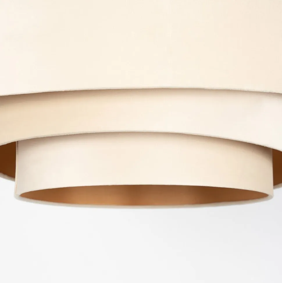 Lindby loftlampe Jusari, creme, tekstil, Ø 56 cm, E27