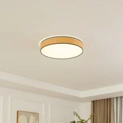 Lindby loftlampe Jutis, beige, tang, Ø 50 cm