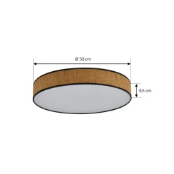Lindby loftlampe Jutis, beige, tang, Ø 50 cm