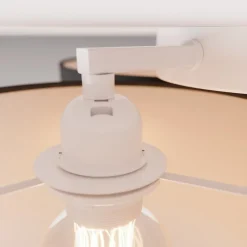 Lindby loftlampe Laurenz, 3 lyskilder, grå/brun, tekstil