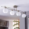 Lindby loftlampe Leanda, 80 cm, 4 lyskilder, metal, glas