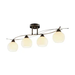 Lindby loftlampe Leanda, 80 cm, 4 lyskilder, metal, glas