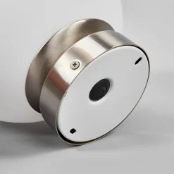 Lindby loftlampe Lennie, hvid, glas, Ø 20 cm, IP44, E27