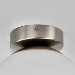 Lindby loftlampe Lennie, hvid, glas, Ø 20 cm, IP44, E27