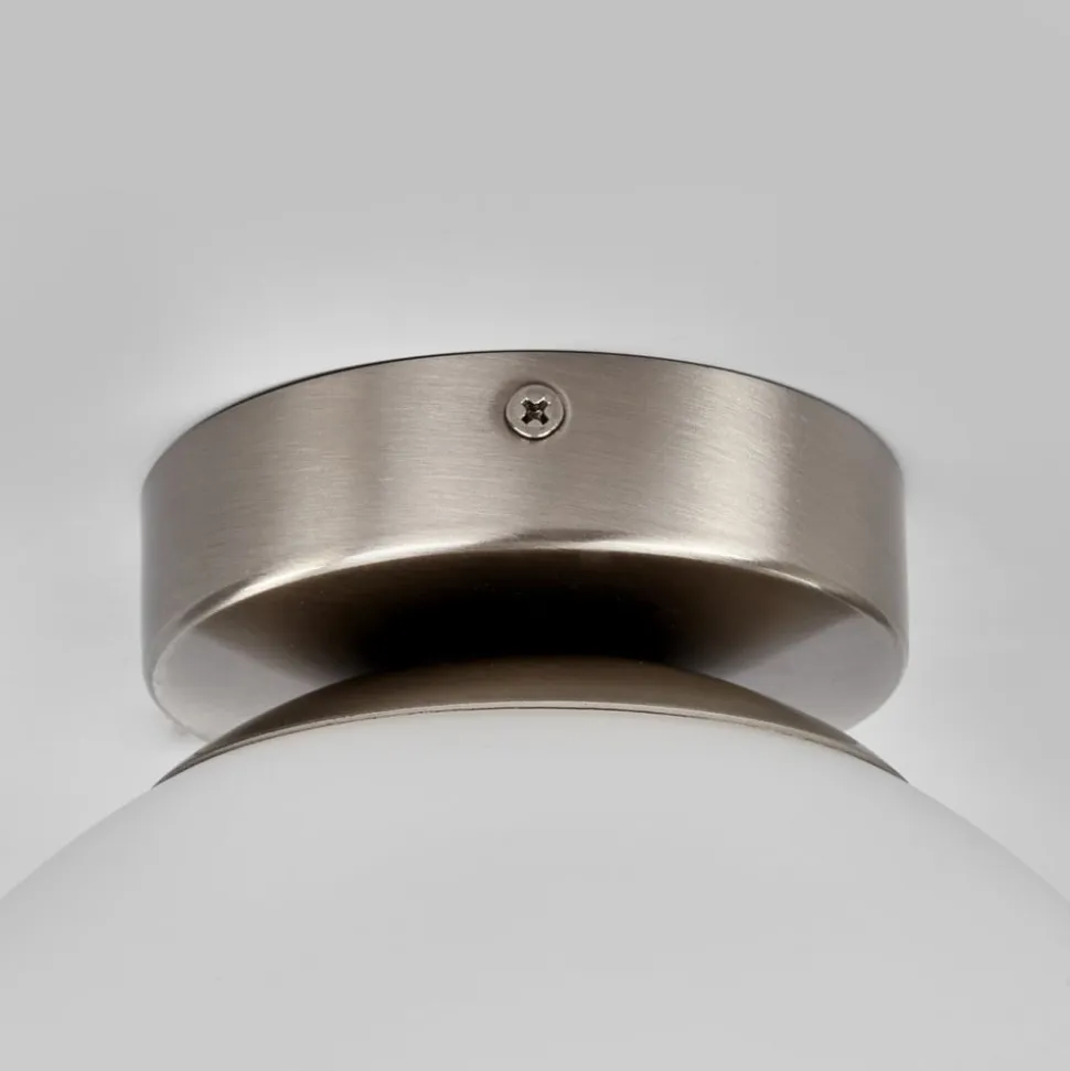 Lindby loftlampe Lennie, hvid, glas, Ø 20 cm, IP44, E27