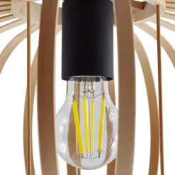 Lindby Loftlampe Lielle, naturlig bambus, Ø 38 cm