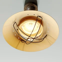 Lindby loftlampe Louisanne, brun, metal, Ø 35cm