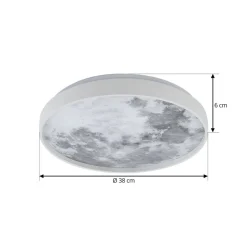 Lindby loftlampe Lune, plast, metal, 38 cm