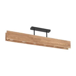 Lindby loftlampe Malwin, GU10, 100 cm lang, 6 lyskilder, træ