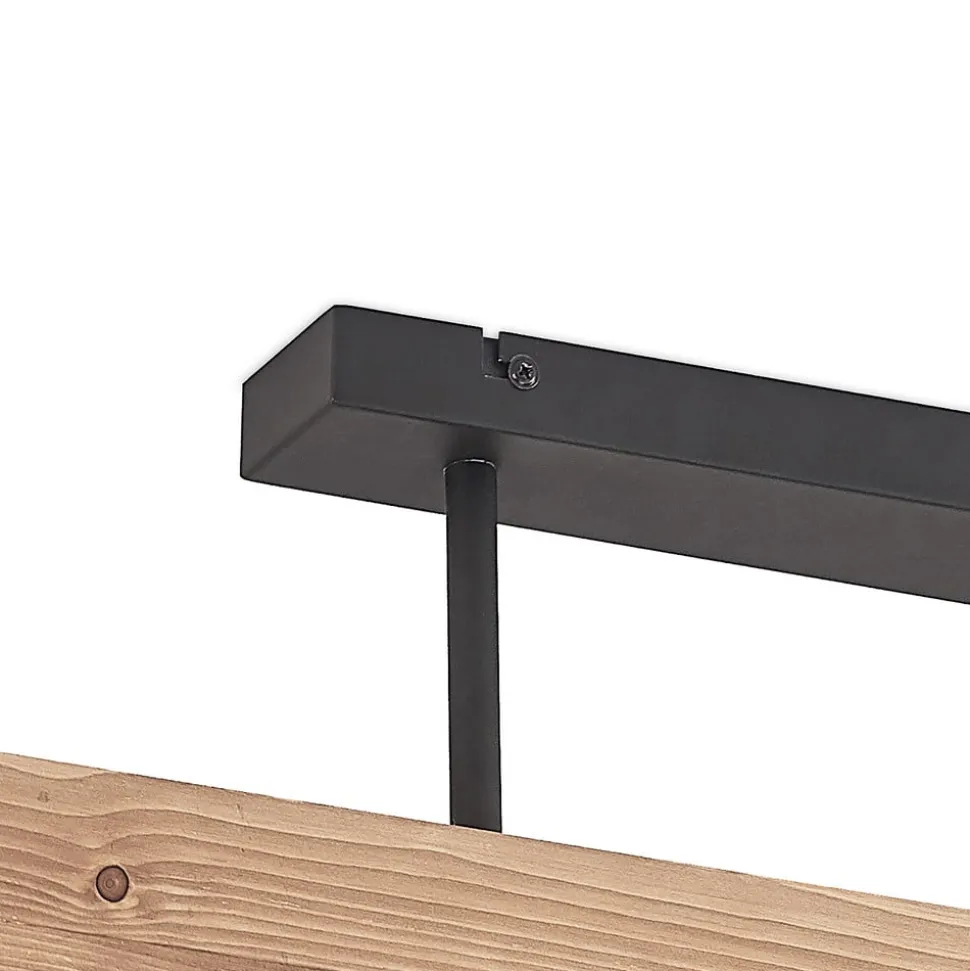 Lindby loftlampe Malwin, GU10, 100 cm lang, 6 lyskilder, træ