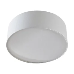 Lindby loftlampe Mariat, hvid, hør, Ø 45 cm, E27