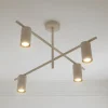 Lindby loftlampe Marilou, beige, 4 lyskilder, Ø 70 cm