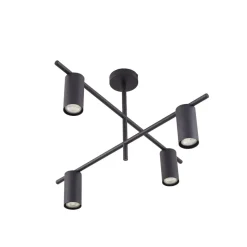 Lindby loftlampe Marilou, sandsort, 4 lyskilder, Ø 70 cm