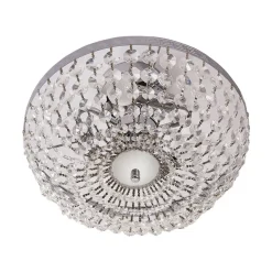 Lindby loftlampe Mondrian, 35 cm, krom, krystal