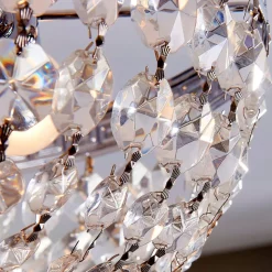 Lindby loftlampe Mondrian, 35 cm, krom, krystal