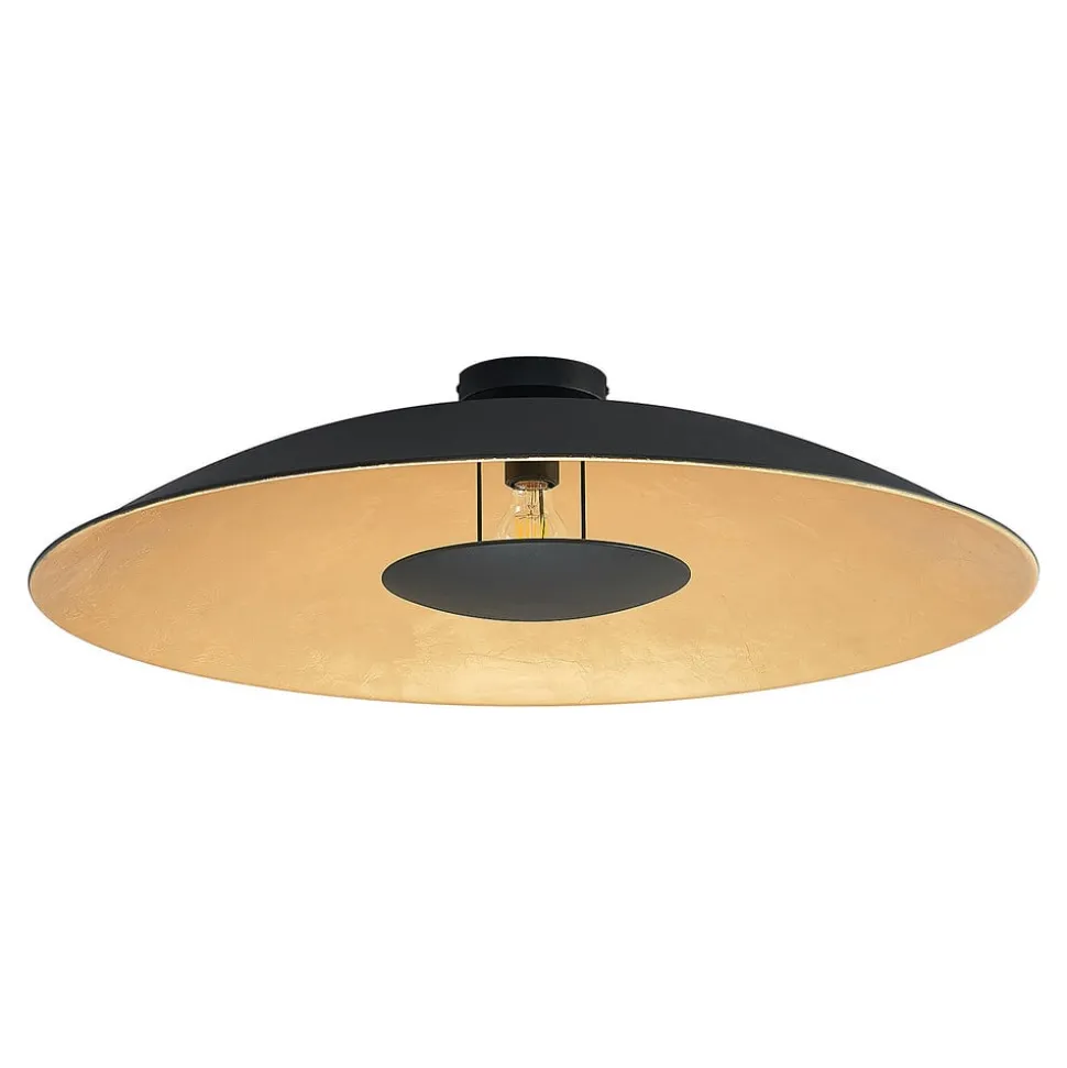 Lindby loftlampe Narisara, Ø 80 cm, E27, sort-guld