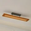 Lindby loftlampe Nesaja, sort, træ, 98 cm, dæmpbar