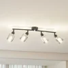 Lindby loftlampe Netty, 4 lyskilder, grå, glas