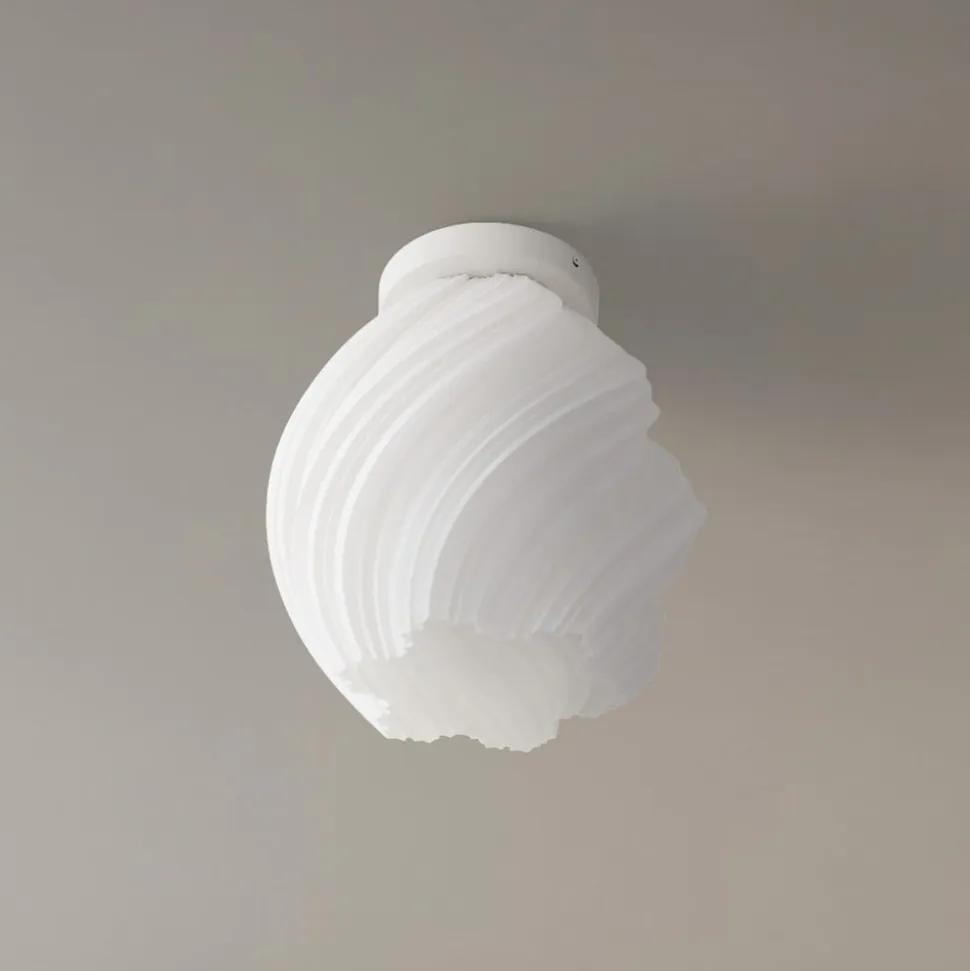 Lindby loftlampe Nuvia, højde 32 cm, hvid, 3D-print