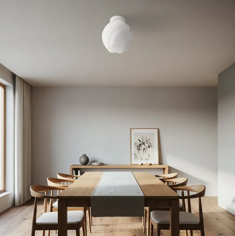 Lindby loftlampe Nuvia, højde 32 cm, hvid, 3D-print