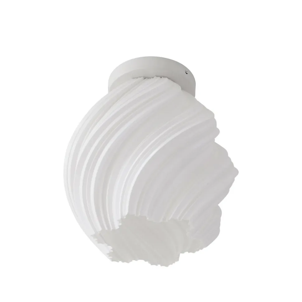 Lindby loftlampe Nuvia, højde 32 cm, hvid, 3D-print