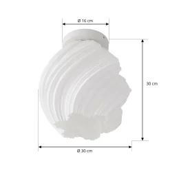 Lindby loftlampe Nuvia, højde 32 cm, hvid, 3D-print