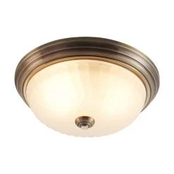 Lindby loftlampe Pakka, messingfarvet, glas, 31 cm, E27