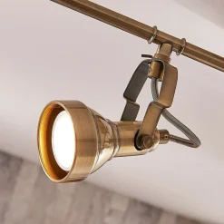Lindby loftlampe Perseas, 78 cm, 4 lyskilder, antik messing, GU10