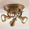 Lindby loftlampe Perseas, Ø 22cm, 3 lyskilder, antik messing, GU10