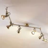 Lindby loftlampe Perseas, 180 cm, 6 lyskilder, antik messing, GU10