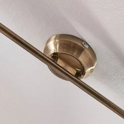Lindby loftlampe Perseas, 180 cm, 6 lyskilder, antik messing, GU10