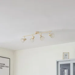 Lindby loftlampe Piena, beige, 4 lyskilder, metal, 70 cm