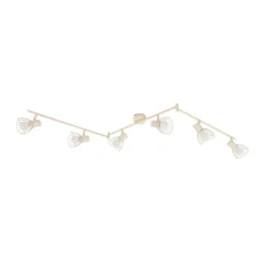 Lindby loftlampe Piena, beige, 6 lyskilder, metal, 150 cm