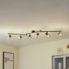 Lindby loftlampe Piena, sort, 6 lyskilder, metal, 150 cm