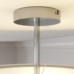 Lindby loftlampe Pikka, hvid, tekstil, Ø 50 cm, E27