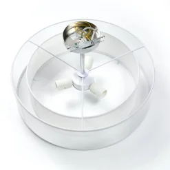 Lindby loftlampe Pikka, hvid, tekstil, Ø 50 cm, E27
