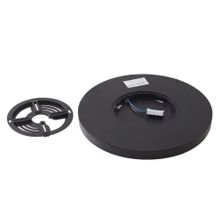 Lindby loftlampe Pravin, Ø 30 cm, 3.000 K, sort