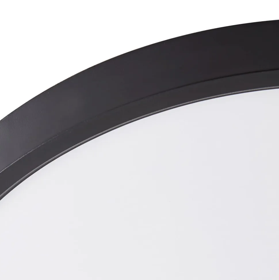 Lindby loftlampe Pravin, Ø 40 cm, 3.000 K, sort