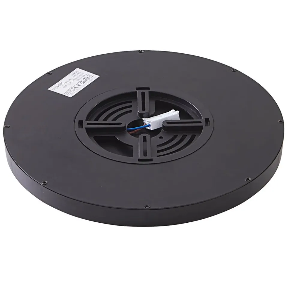 Lindby loftlampe Pravin, Ø 40 cm, 3.000 K, sort