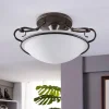 Lindby loftlampe Rando, sølv antik, glas, Ø 50 cm, E27