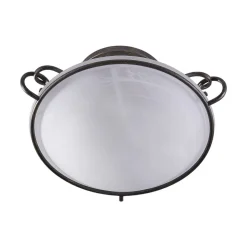 Lindby loftlampe Rando, sølv antik, glas, Ø 50 cm, E27
