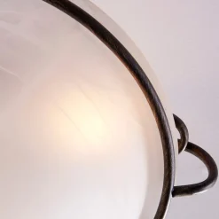 Lindby loftlampe Rando, sølv antik, glas, Ø 50 cm, E27