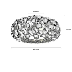 Lindby loftlampe Reza, Ø 48 cm, kromfarvet, E14