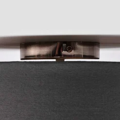 Lindby loftlampe Sebatin, Ø 40 cm, grå, stof, E27