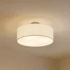 Lindby loftlampe Sebatin, Ø 40 cm, hvid, stof, E27